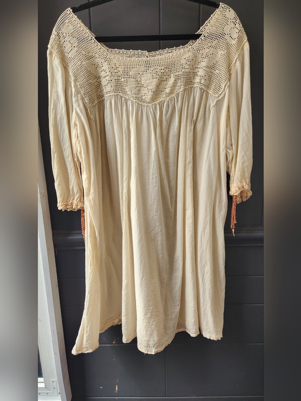 Magnolia Pearl Love Crochet Neckline Top